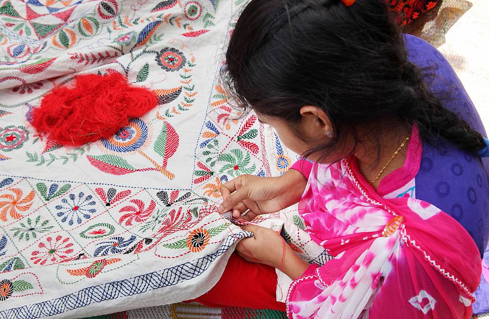Traditional Nakshi Kantha Embroidery